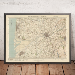 Old Ordnance Survey Map, Sheet 29 - "Preston, Southport & Blackpool", 1925: Blackburn, Chorley, Kirkham, Lytham St Annes, Ribble and Alt