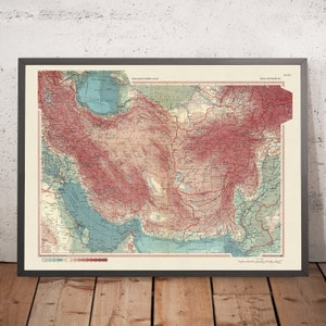 Old Map of Iran and Afghanistan, 1967: Caspian Sea, Persian Gulf, Western Pakistan