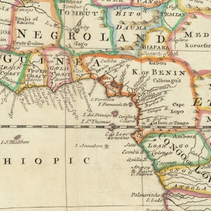 Rare Old Map of Africa, 1747 by Bowen Pre-colonial Slave Trade 