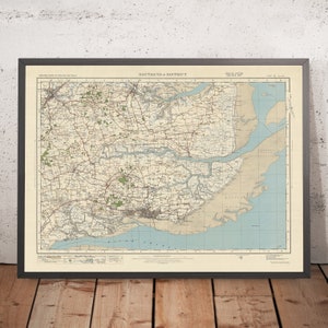 Old Ordnance Survey Map, Sheet 108 - Southend & District, 1925: Chelmsford, Maldon, Basildon, Rayleigh, Dengie National Nature Reserve
