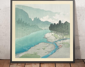 Okutama im Regen von Hasui Kawase, 1935