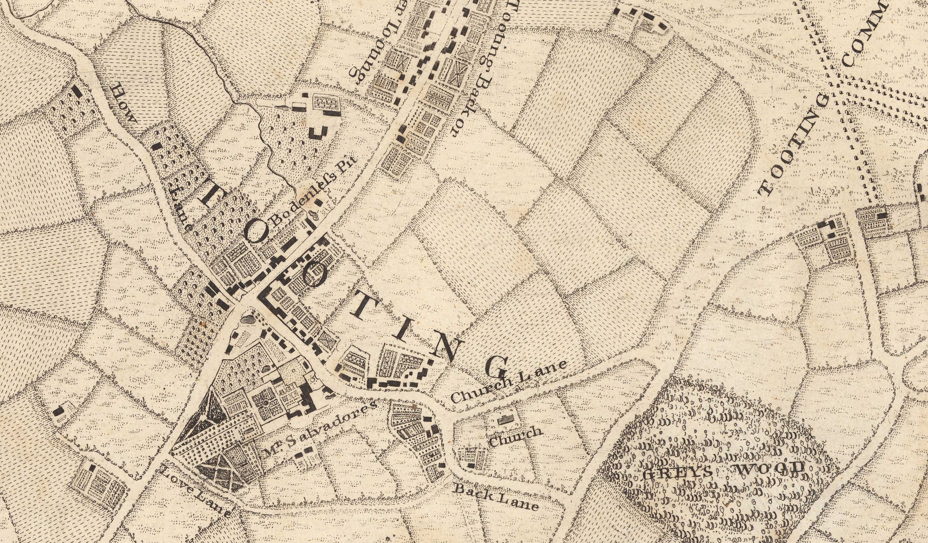 Sw20 Map Old Map of South West London in 1746 by John Rocque - Wimbledon ...