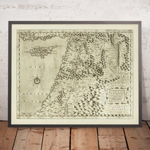 Old Rare Map of Holy Land by Forlani, 1566: Jerusalem, Damascus, Aleppo, Dead Sea, Cyprus