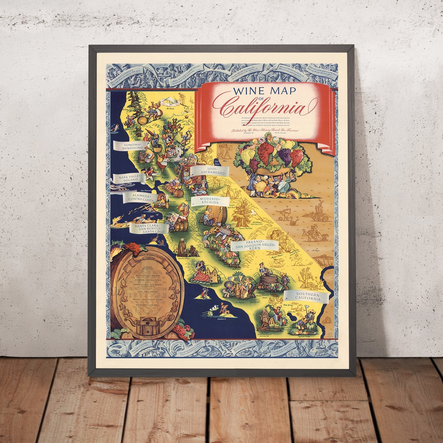 Sonoma valley wine map - Etsy 日本