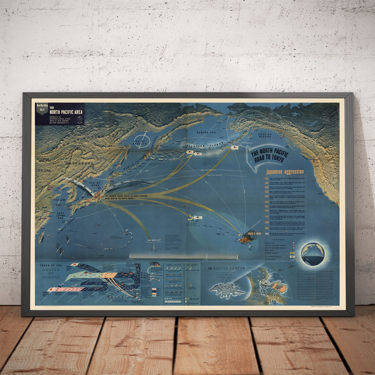 NavWarMap No. 4 - 旧第二次世界大戦地図、1944年 - 太平洋戦争 NavWarMap No. 4 - 旧第二次世界大戦地図、1944年 - 太平洋戦争