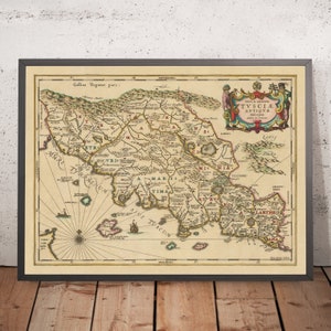 Old Map of Ancient Tuscany by Jansson, 1652: Etruscan City-States, Lazio, Umbria, Roman Settlements & Roads, Apennines, Arno River