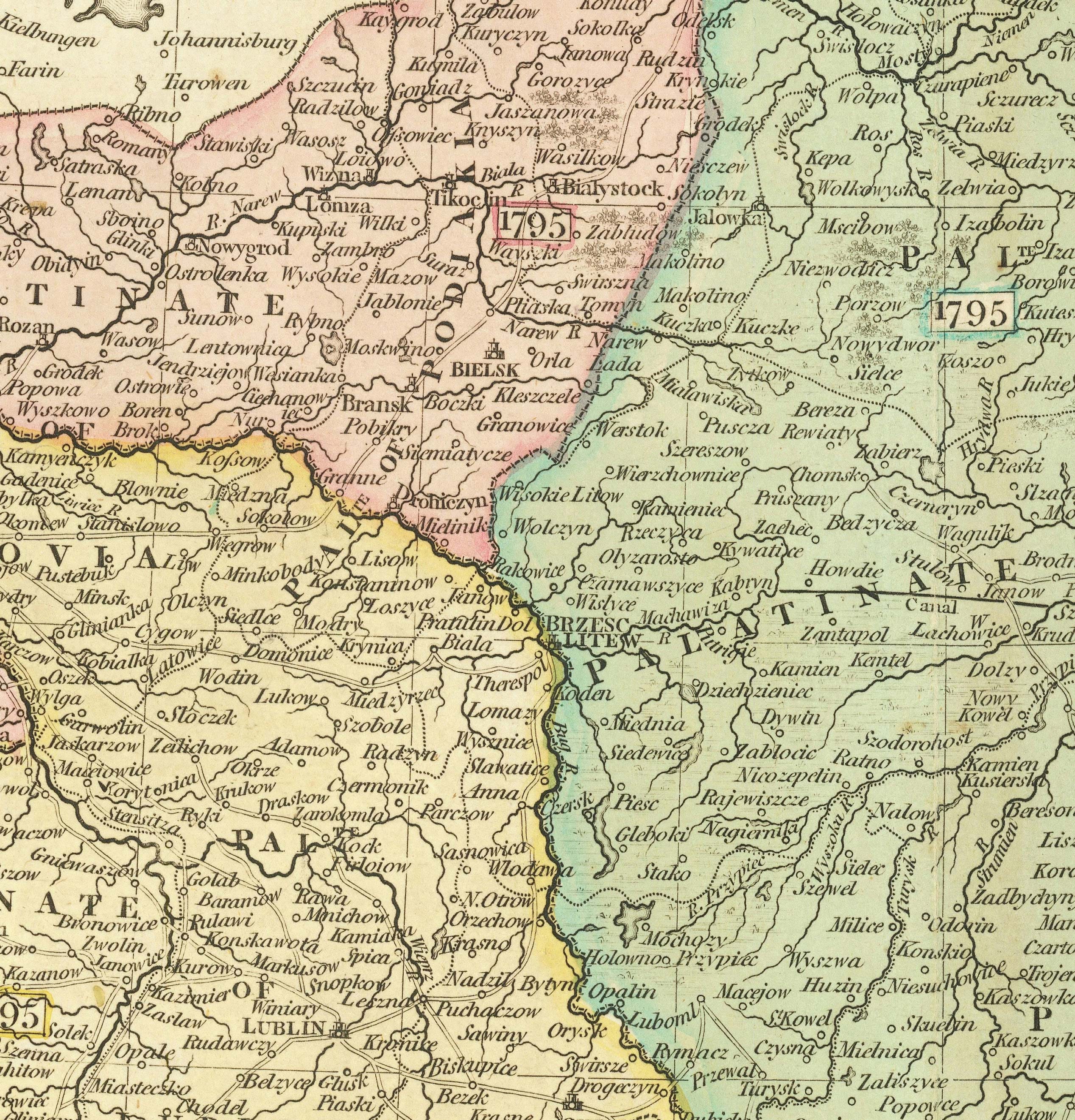 Old Map of Poland by John Cary, 1799 - Partitions of Polish-lithuanian ...