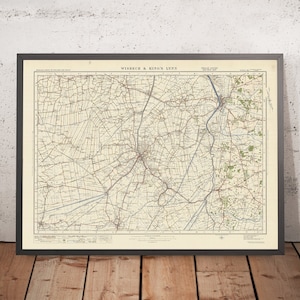Old Ordnance Survey Map, Sheet 65 - Wisbech & Kings Lynn, 1925: Downham Market, Long Sutton, Holbeach, Outwell, River Great Ouse