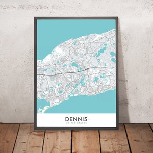 Modern City Map of Dennis, MA: Dennis Village, East Dennis, Dennis Port, West Dennis, South Dennis