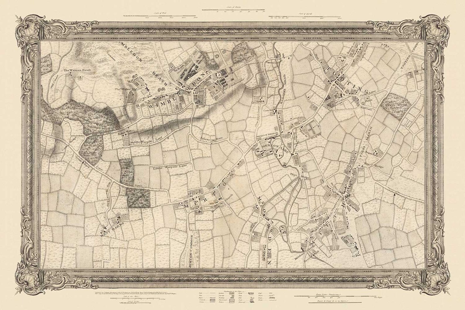 Sw20 Map Old Map of South West London in 1746 by John Rocque - Wimbledon ...