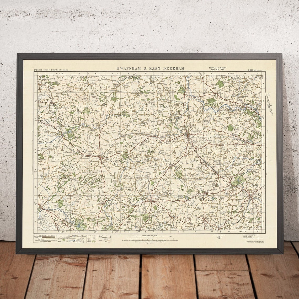 Watton Postcode Map Old Ordnance Survey Map, Sheet 66 - Swaffam & East Dereham, 1925 ...