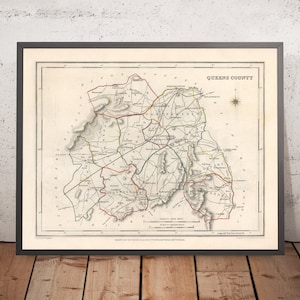 Old Map of County Laois (Queen's) by Samuel Lewis, 1844: Abbeyleix, Ballybrittas, Durrow, Mountmellick, Stradbally
