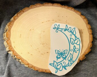 Crescent Moon Butterfly Vinyl Decal: Customizable Sticker