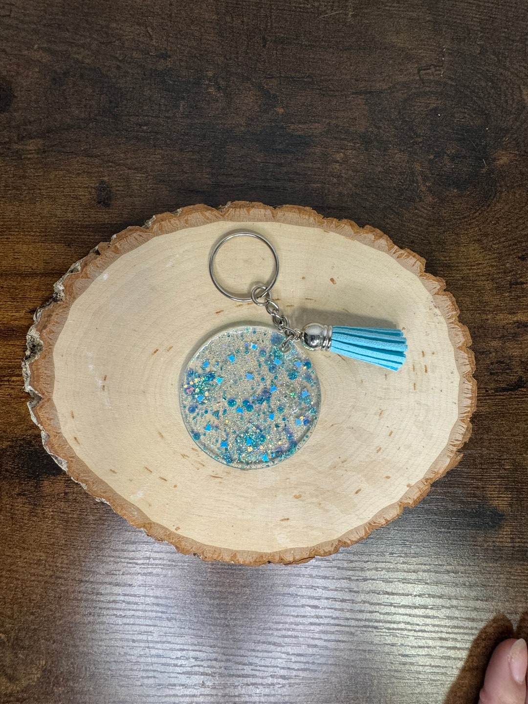 Plain Blue Colour-shifting Glitter Keychain | Custom, Customizable ...