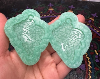 Silicone Pendulum Mold, Ask Guidance Earrings, Keychain, Resin Craft Supplies
