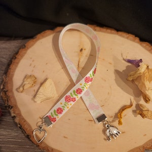 Floral Ribbon Bookmark with Charm: Book Lover Gift