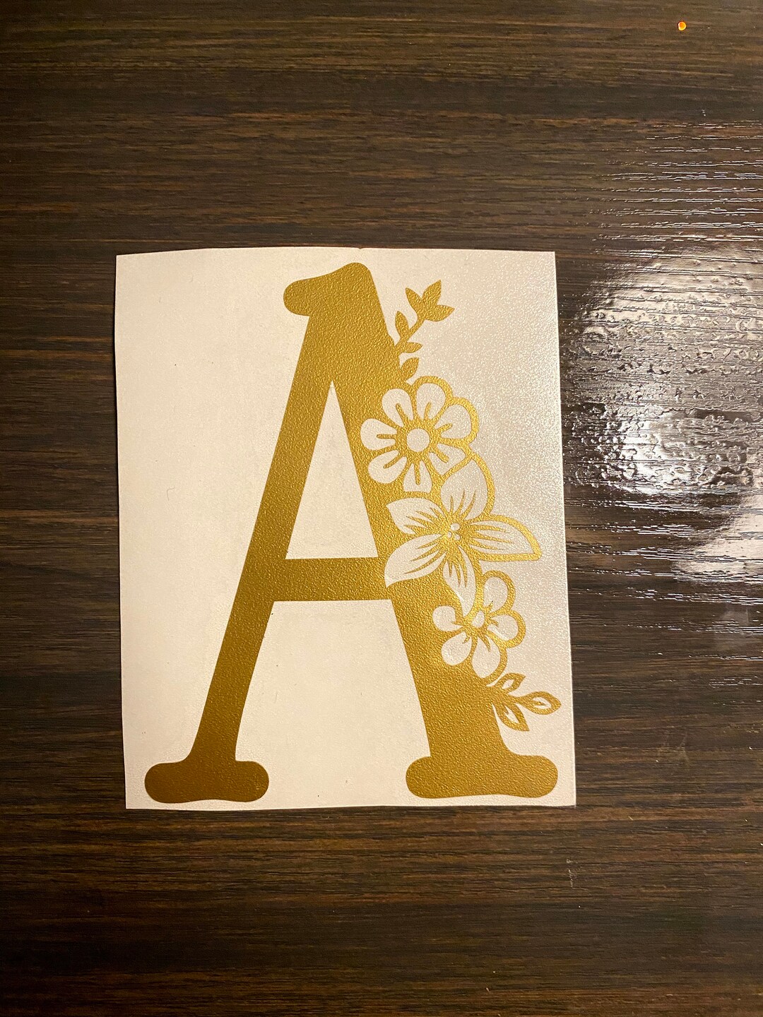 Floral Letter Vinyl Decal Sticker, Vinyl Sticker, Glitter Sticker, Holographic Sticker, Gifts