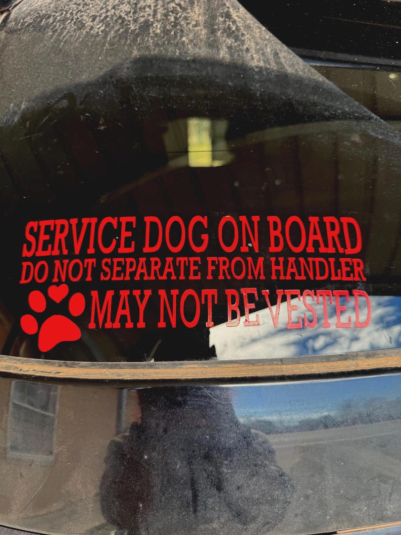 Vested Sticker Service Dog on Board Vinyl Decal, Do Not Separate From Handler Sticker ...