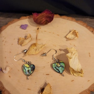 Abalone Shell Heart Earrings | earrings, jewelry, shell jewelry, unique jewelry, jewelry for gifts gifts for daughter, mom, wife, girlfriend