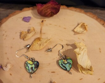 Abalone Shell Heart Earrings | earrings, jewelry, shell jewelry, unique jewelry, jewelry for gifts gifts for daughter, mom, wife, girlfriend