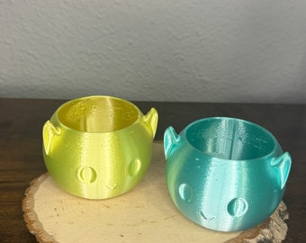 3D Printed Mini Cat Planter |handmade, 3d printed, gifts, adhd, pla, plastic, 3d printing, trinkets, neat, unique, cat, planter, decor