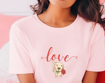 Puppy Love / Love Puppy Valentine Gift T-shirt for Wife Girlfriend GF Friend