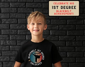 2024 Youth Blackbelt 1st Degree Unlocked Shirt, Black Belt Achievement Gift, Blackbelt Life, For Martial Arts, Hapkido, Karate, Taekwondo
