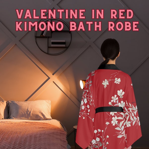 My Favorite Lady Red Long Sleeve Kimono Robe