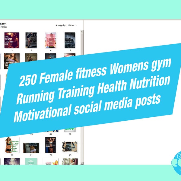 250 Female fitness Womens Health Gym Running Training Nutrition Motivational Inspiring Instagram social media image quote posts ready to use