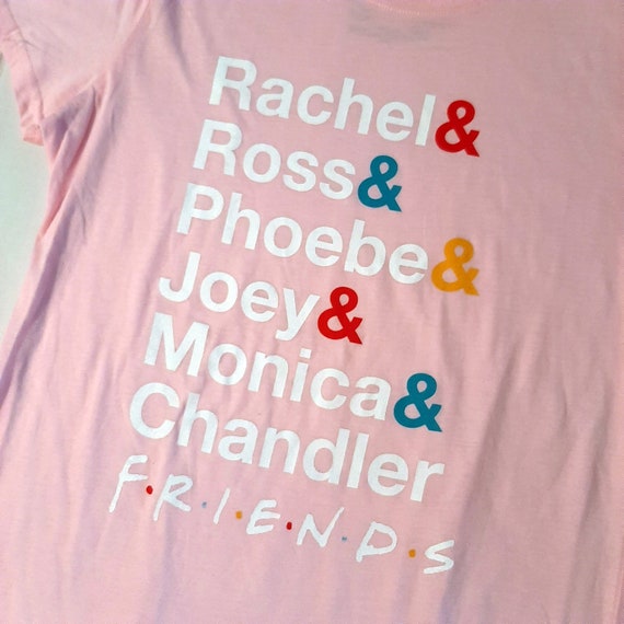 Friends TV Show Logo Cast Names Shirt Pink Size Large Gem friends-tv-show-logo-cast-names-shirt-pink-size-large-gem