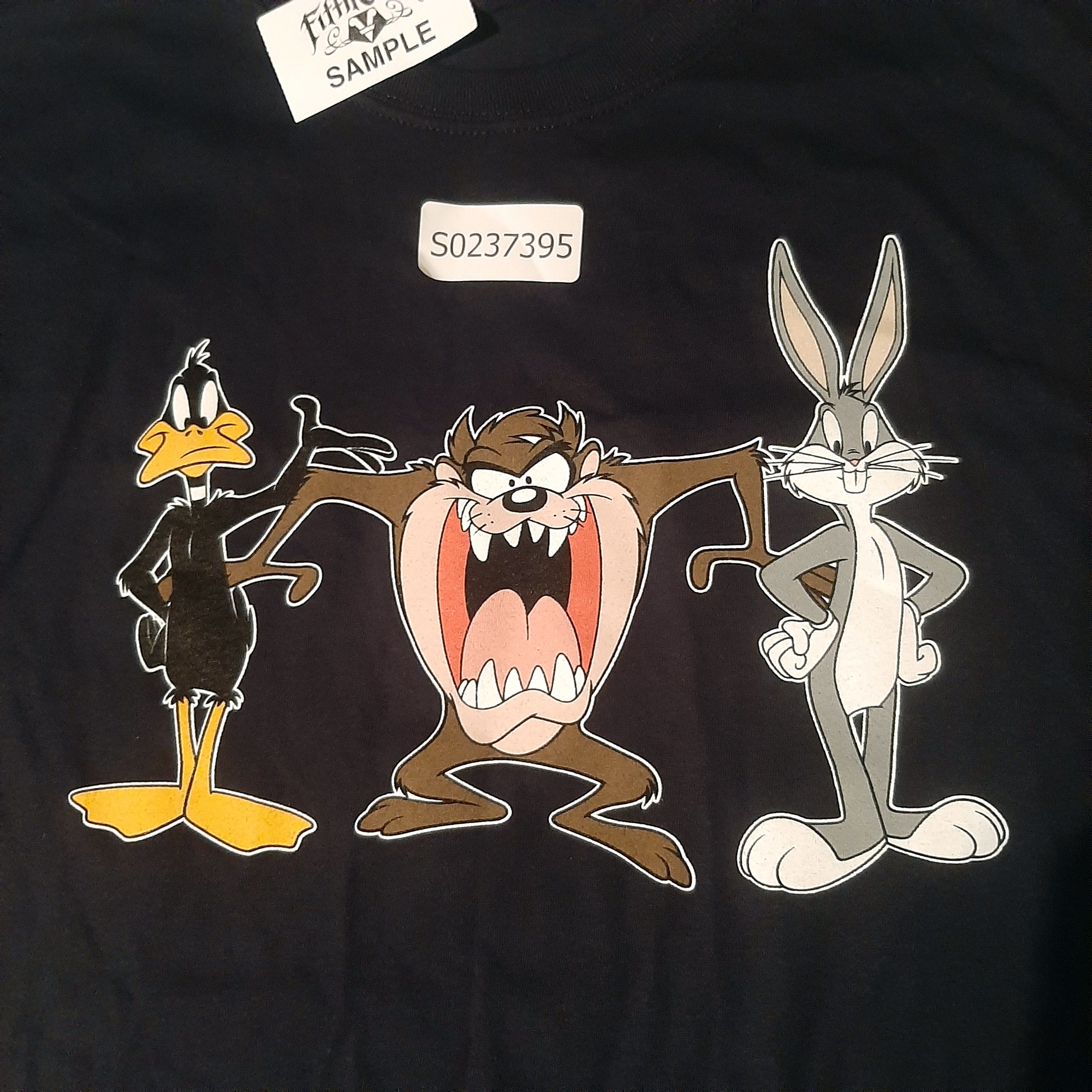 Rare Looney Tunes Daffy Duck Taz Bugs Bunny Sample Print Front and Back  Graphics Large Black Tshirt - Etsy