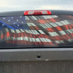 Black White American Flag Rear Window Perforated Decal Graphic