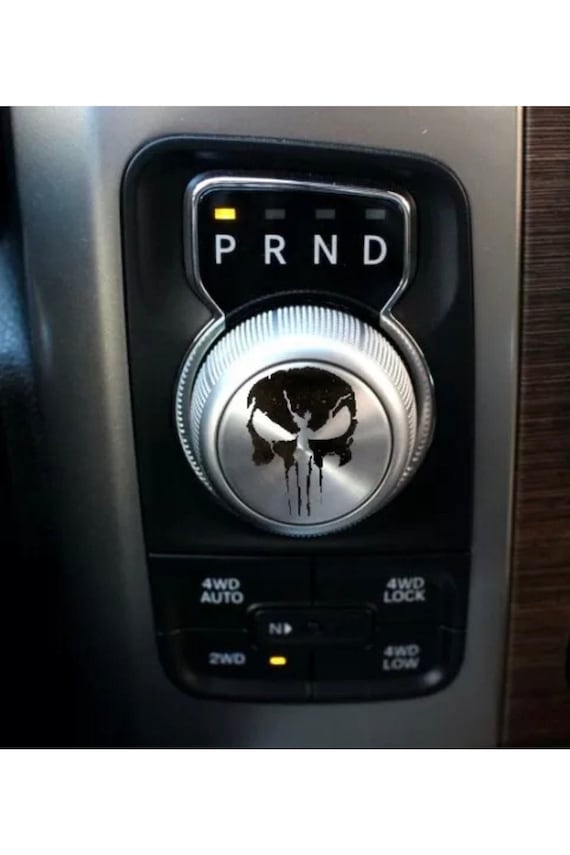 Convient à l'autocollant Dodge Ram Punisher pour pommeau de levier de vitesse  Autocollant de bouton de changement de vitesse Active Graphic Rebel Shifter  -  France