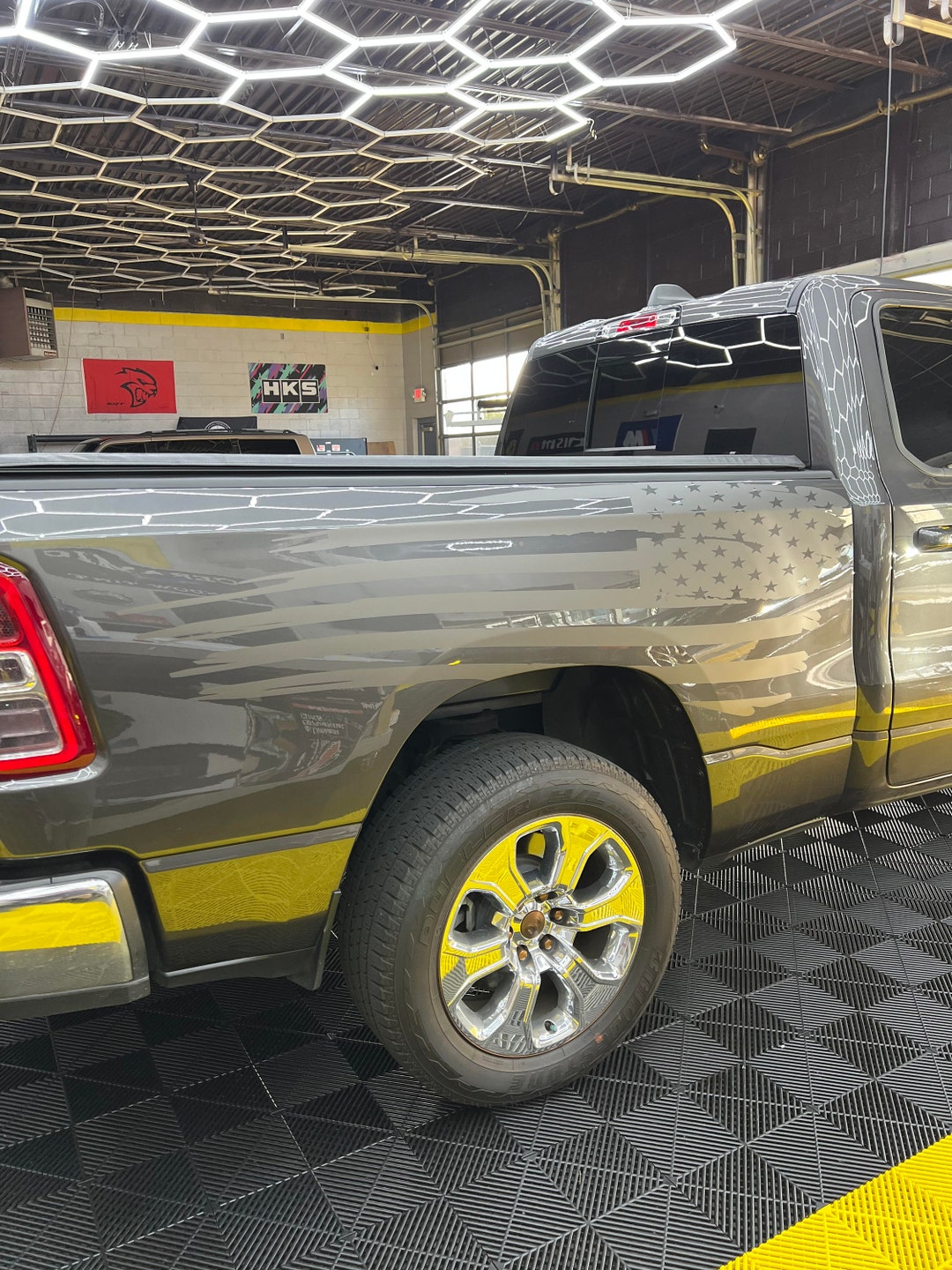 Full Length Truck Bed American Flag Side Stripe Decal - Etsy