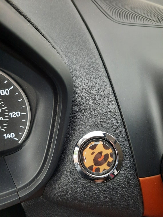 Stop Start Engine Decal - Cheetah Print Push To Start Button Decal - Push  Start Button Cover