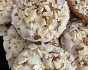 Handmade Best Seller White Chocolate Almonds Cookies, Fresh, Baked Good, Handmade Best Seller, 12 units