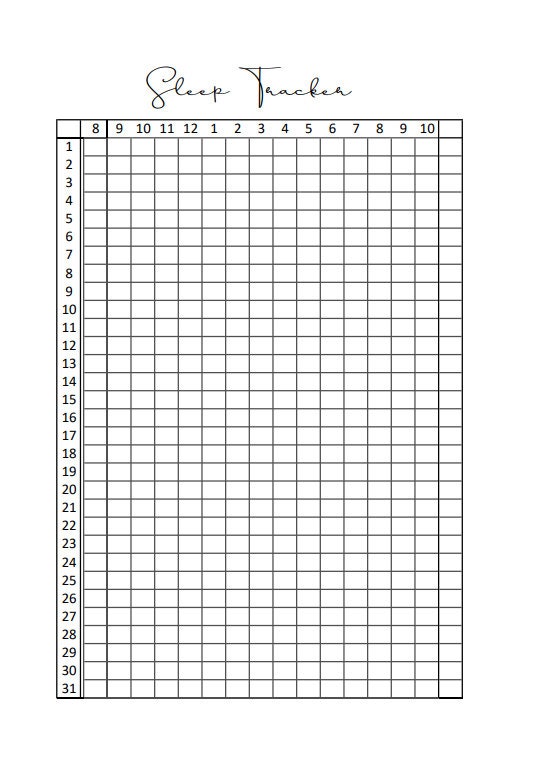 Simple Sleep Tracker A5 Printable Etsy