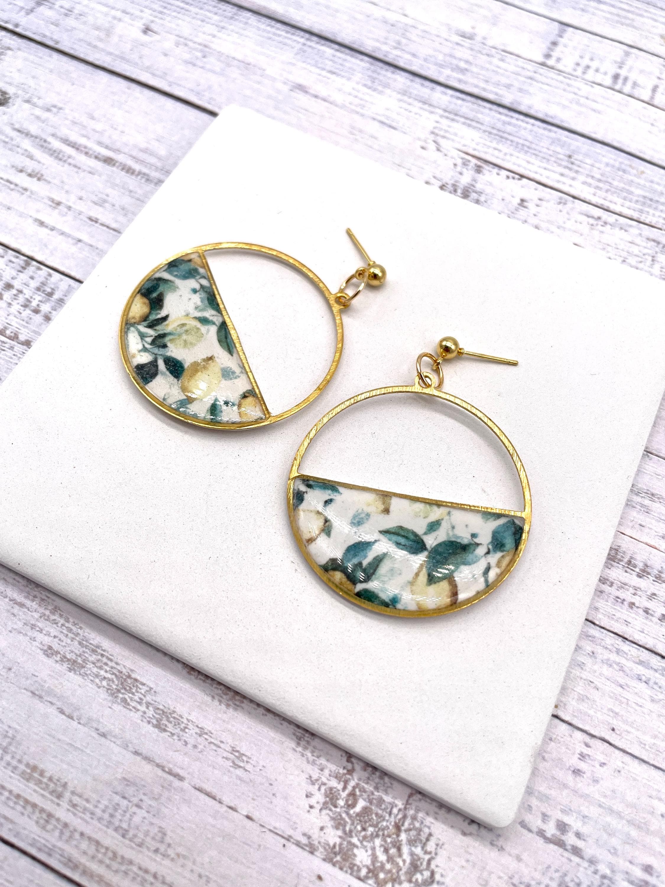 Handmade Floral Polymer Clay Earrings: Hypoallergenic Statement Jewellery - Thumbnail 3