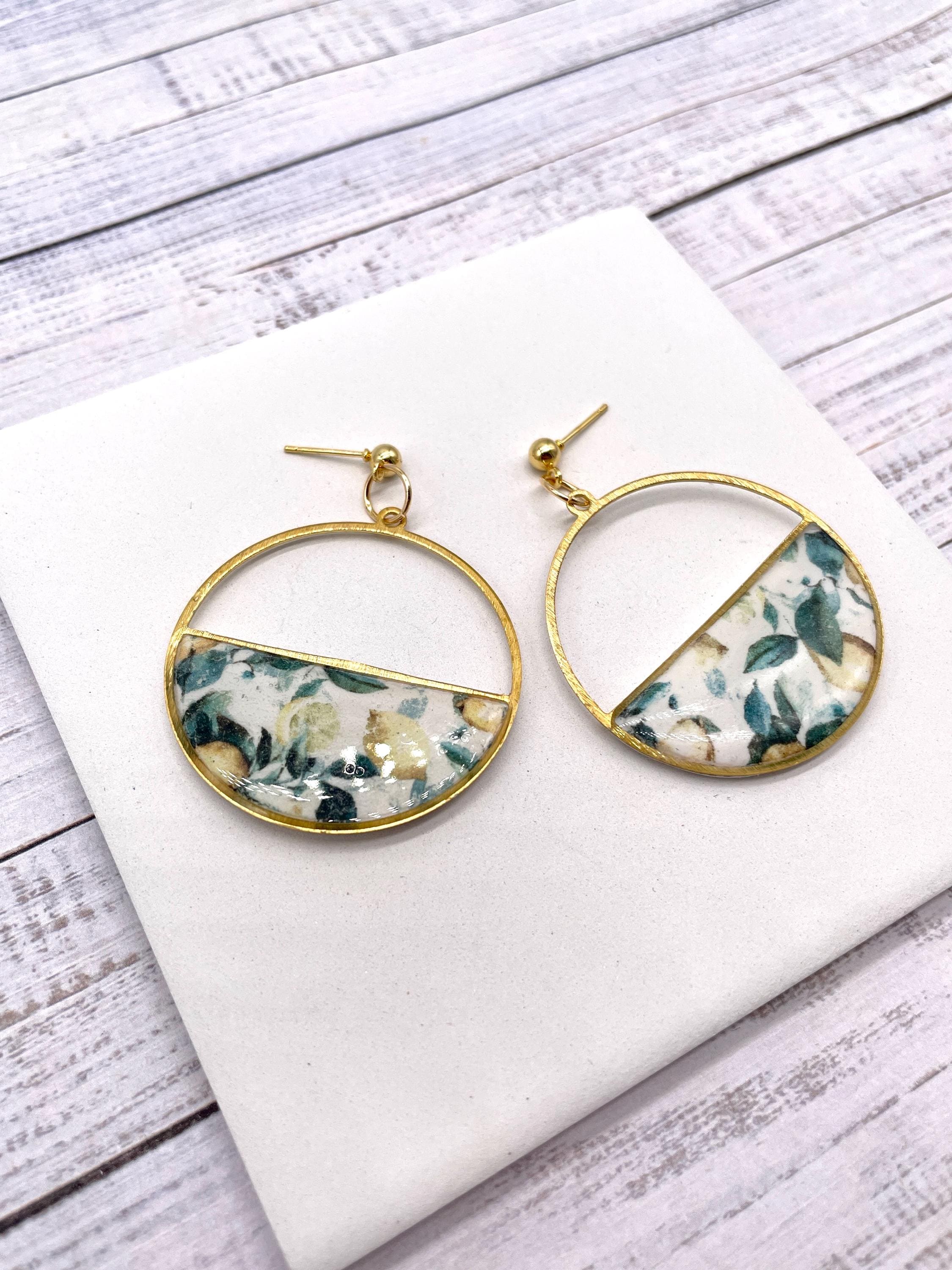Handmade Floral Polymer Clay Earrings: Hypoallergenic Statement Jewellery - Thumbnail 2