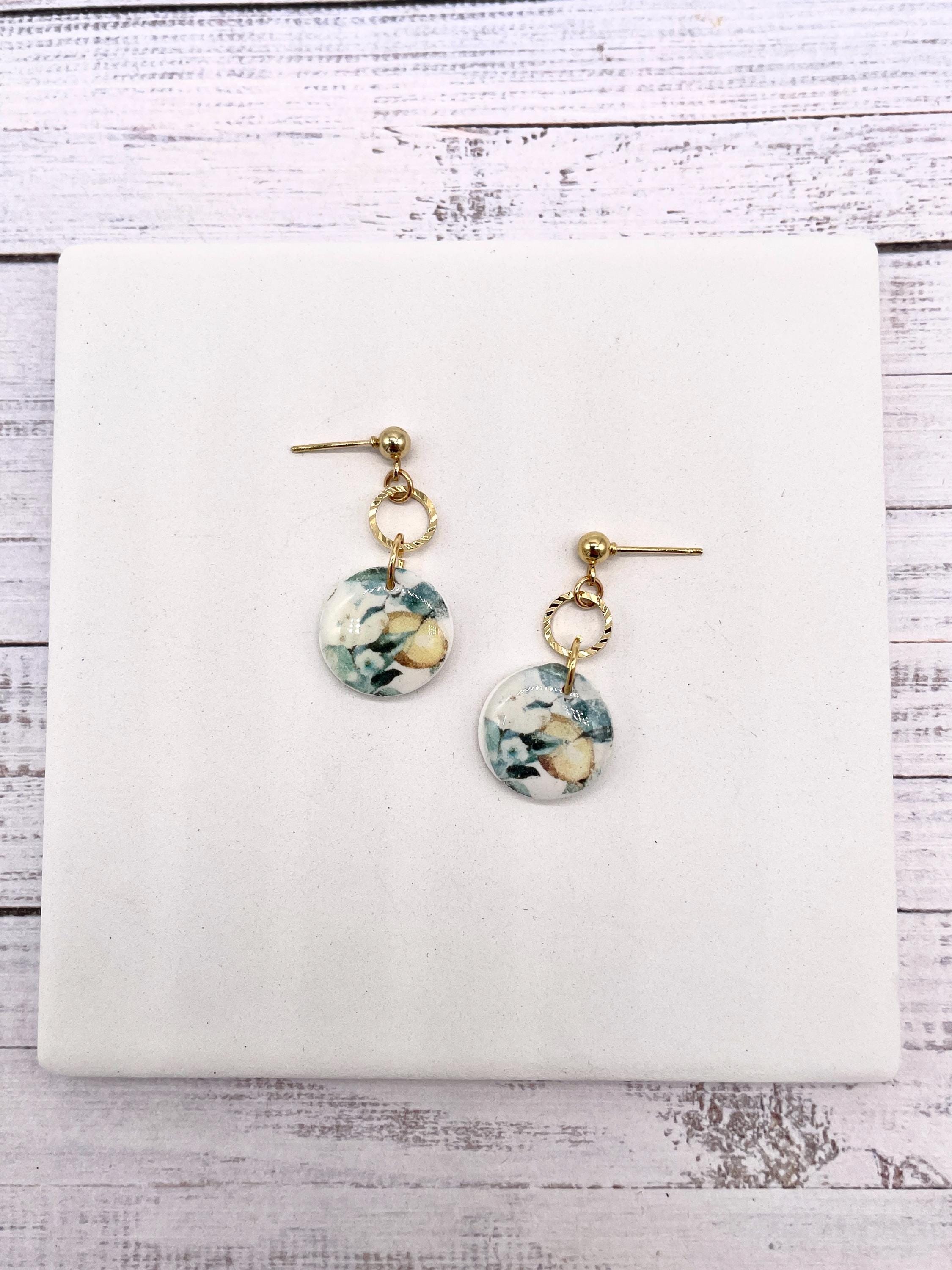 Handmade Polymer Clay Lemon Earrings: Statement Dangles