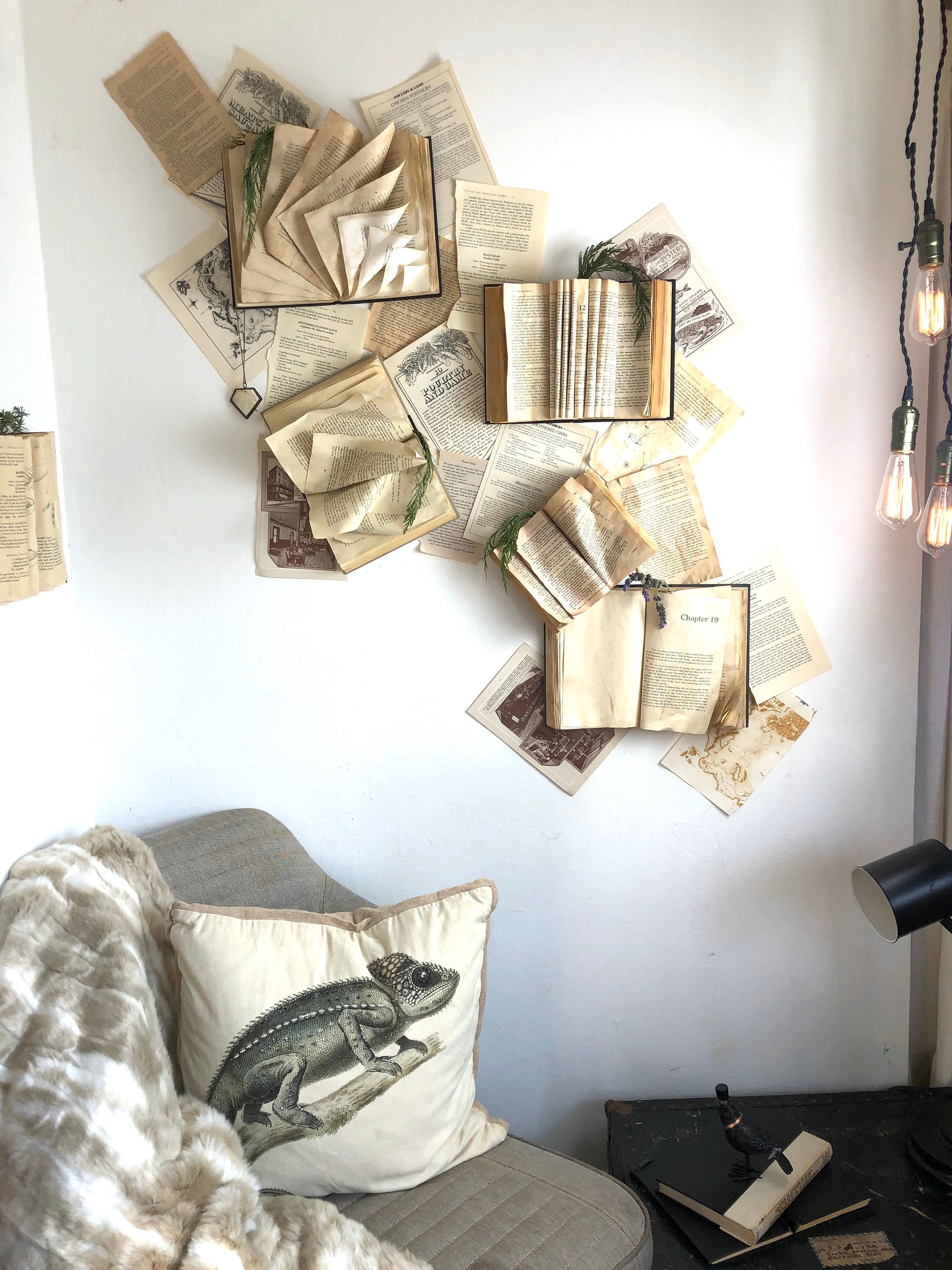 old book pages wall decor｜TikTok Search