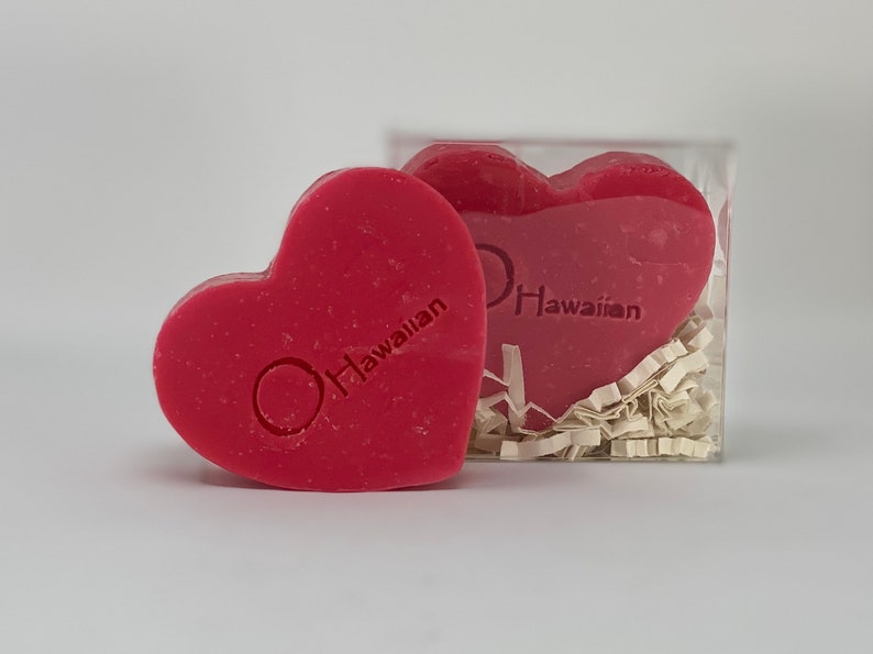 BULK Purchase Heart shaped soap 2 oz in a BOX Valentines Day gift Mothers Day gift Party Favors No Ribbon No Tag RED Hibiscus