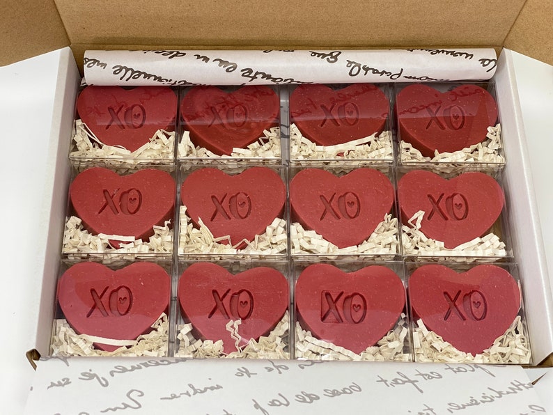 BULK Purchase Heart shaped soap 2 oz in a BOX Valentines Day gift Mothers Day gift Party Favors No Ribbon No Tag image 7