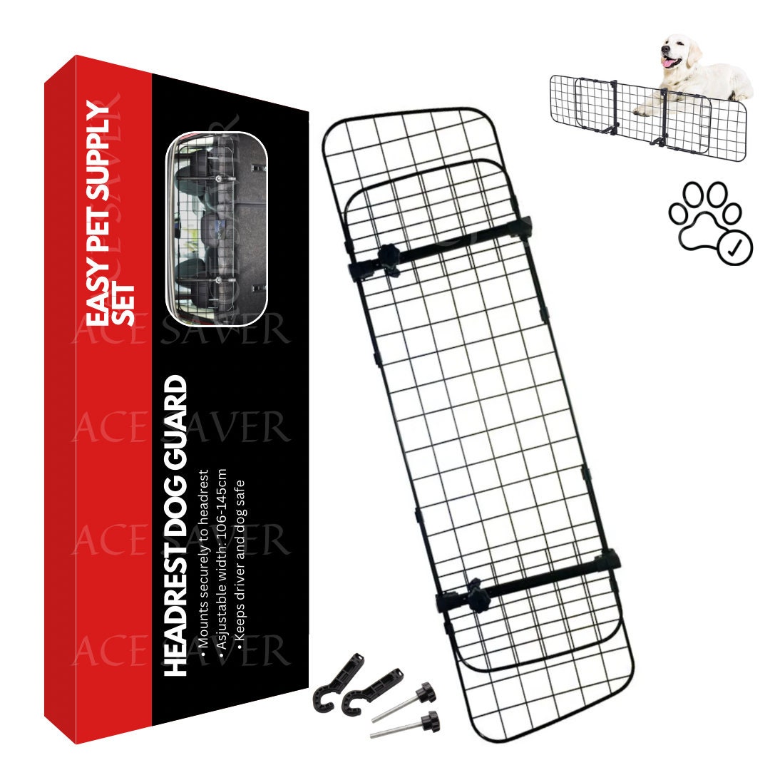 Heavy Duty Pet Dog Car Guard Barrier Headrest Mesh Safety Etsy