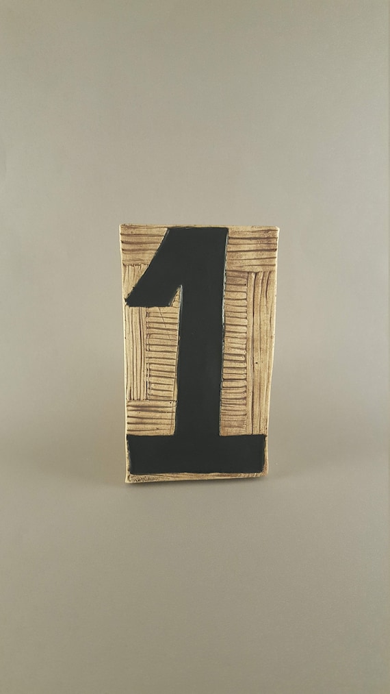 Textured Number One Tile Etsy
