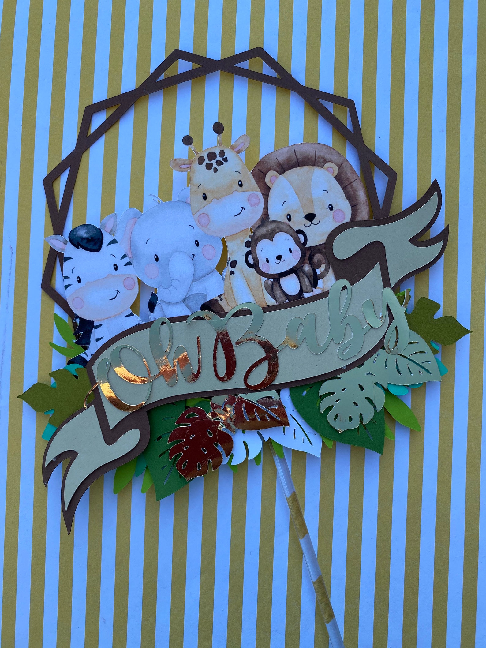 Safari Oh Baby Cake Topper Baby Shower Cake Topper Safari Etsy