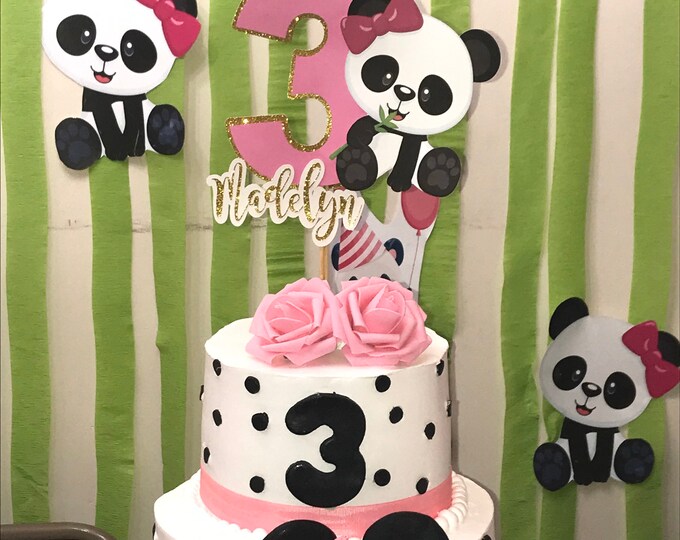 Panda READY TO SHIP Fondant Cake Topper Decorations Jungle Animals ...