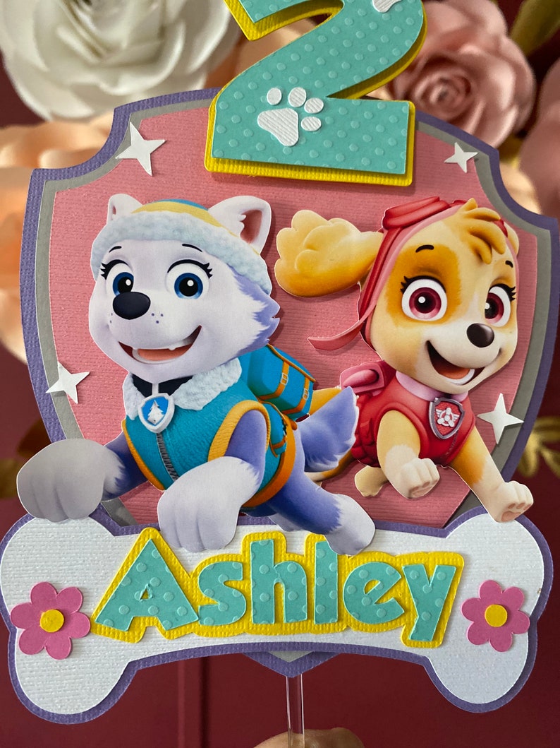Girl paw patrol cake topper/Everest cake topper/sky