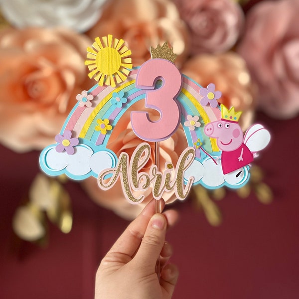 peppa pig cake topper/peppa pig party/peppa pig birthday cake topper, peppa pig decor