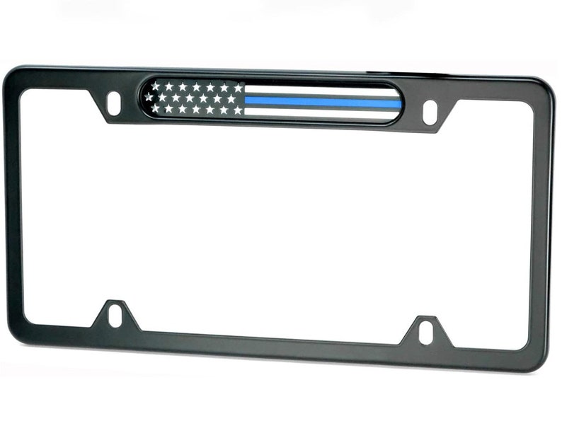 MULL Stainless Steel License Plate Black Frame American thin - Etsy